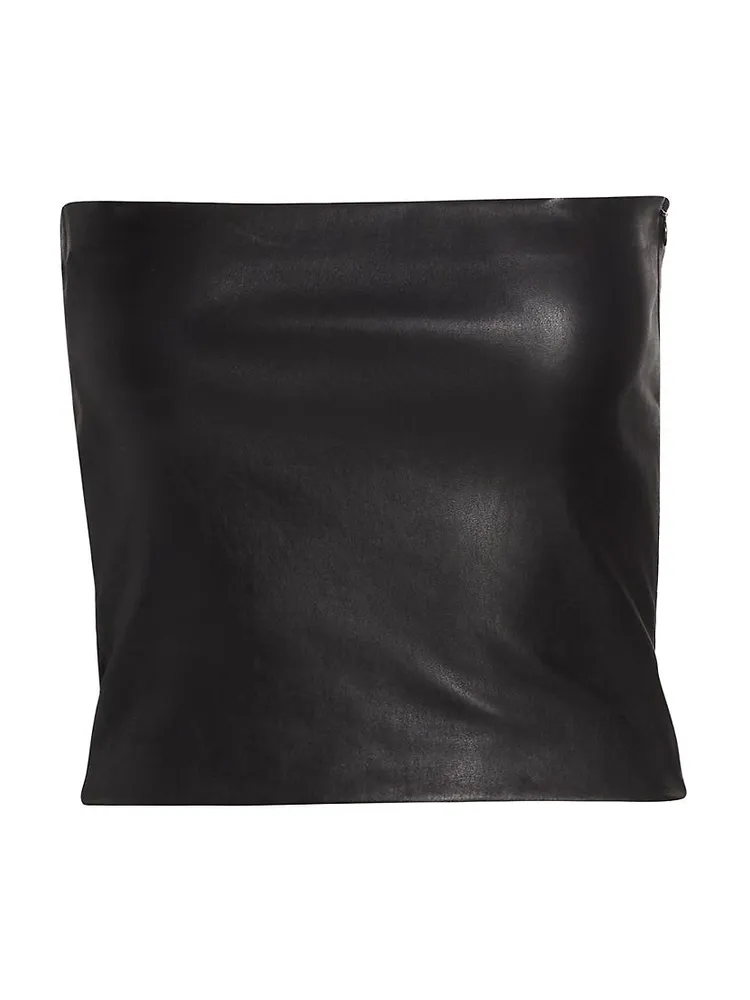 Leather Bandeau Top