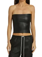 Leather Bandeau Top