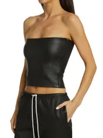 Leather Bandeau Top