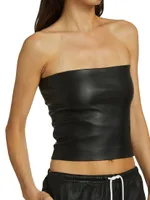 Leather Bandeau Top