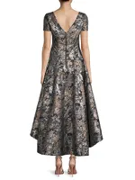 Jacquard High-Low Gown