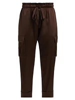 Carmen Silk Charmeuse Cargo Pants