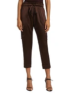 Carmen Silk Charmeuse Cargo Pants