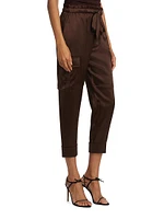 Carmen Silk Charmeuse Cargo Pants