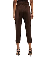 Carmen Silk Charmeuse Cargo Pants