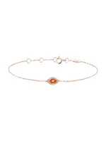 Marbella Coral 14K Gold & Diamond Evil Eye Bracelet