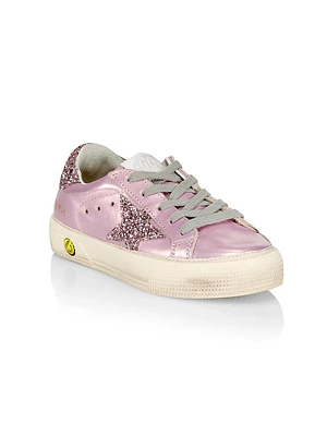 Baby's, Little Girl's & May Glitter Leather Low-Top Sneakers