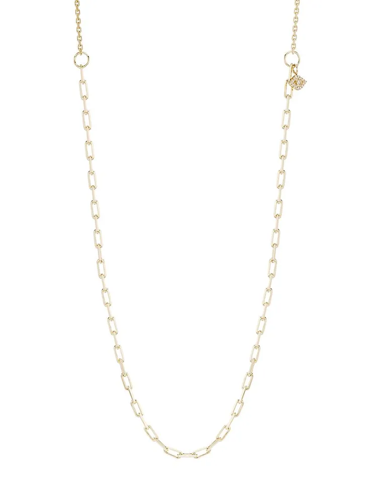14K Gold & Diamond Mixed Chain Long Necklace