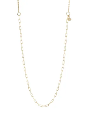 14K Gold & Diamond Mixed Chain Long Necklace