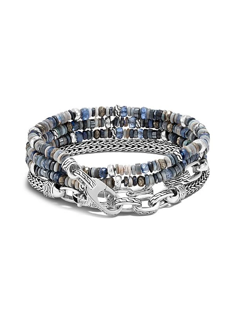 Chain Classic Silver Beaded Transformable Bracelet