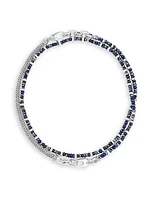 Chain Classic Lapis Lazuli, Hematite, Pyrite, Kyanite, & Silver Beaded Transformable Bracelet