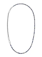 Chain Classic Lapis Lazuli, Hematite, Pyrite, Kyanite, & Silver Beaded Transformable Bracelet