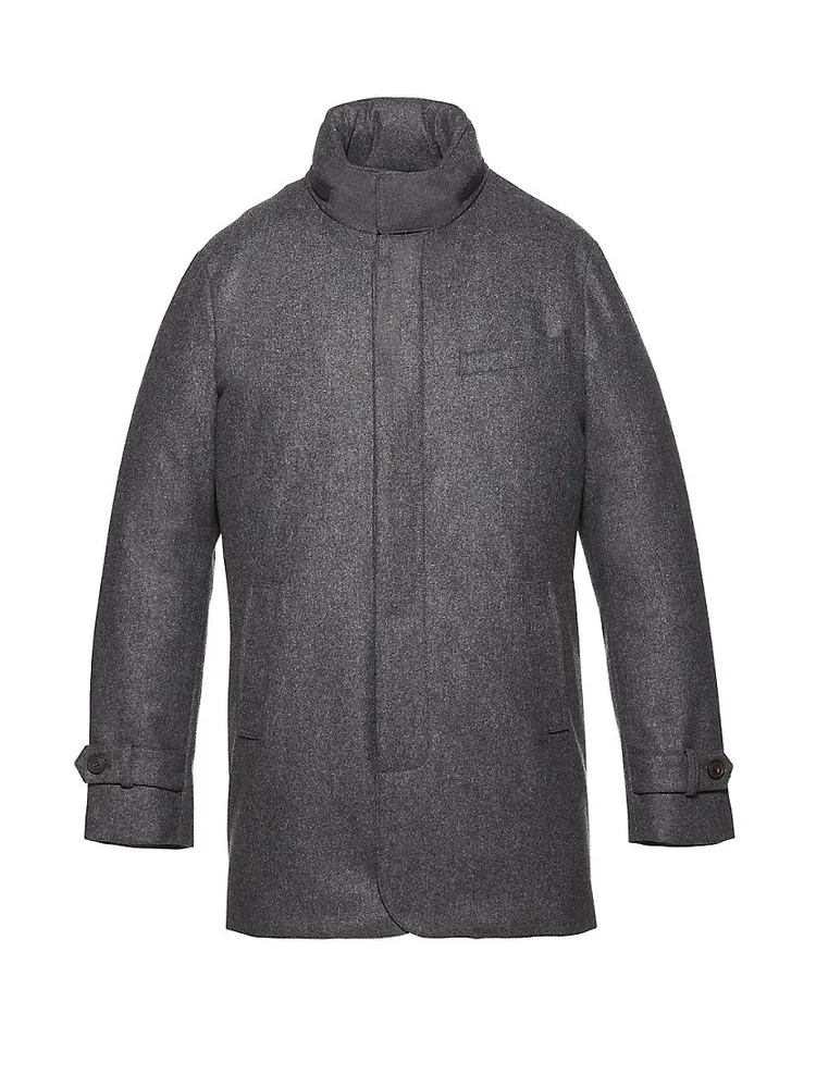 Stretch Hooded Slim-Fit Car Coat