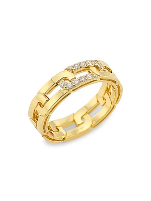 Navarra 18K Gold & Diamond Narrow Link Ring