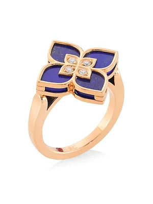 Venetian Princess 18K Rose Gold, Lapis Lazuli & Diamond Ring