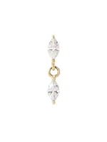 14K Gold & Diamond Marquise Dangle Stud Earring