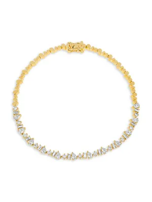 14K Gold & Diamonds Multi-Faceted Bracelet