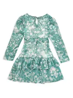 Little Girl's & Chiffon Tiered Wrap Dress