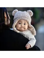 Baby's 2-Piece Teddy Hat & Mittens Gift Set