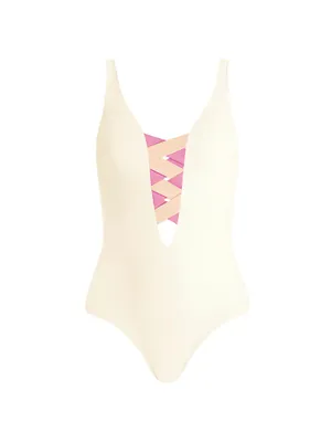 St. Martin Lace-Up One-Piece Swimsuit