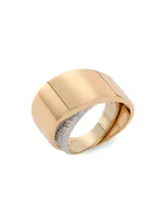 Tourbillon Two-Tone 18K Gold & Diamond Midi Ring