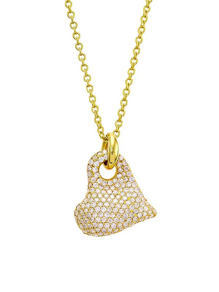 Stardust 18K Gold & Diamond Pavé Heart Necklace