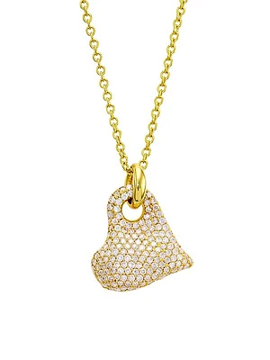 Stardust 18K Gold & Diamond Pavé Heart Necklace