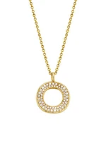 Stardust 18K Yellow Gold & Diamond Wavy Circle Pendant Necklace