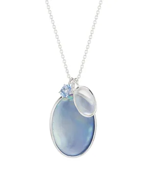 Luce Sterling Silver & 3-Stone Pendant Necklace