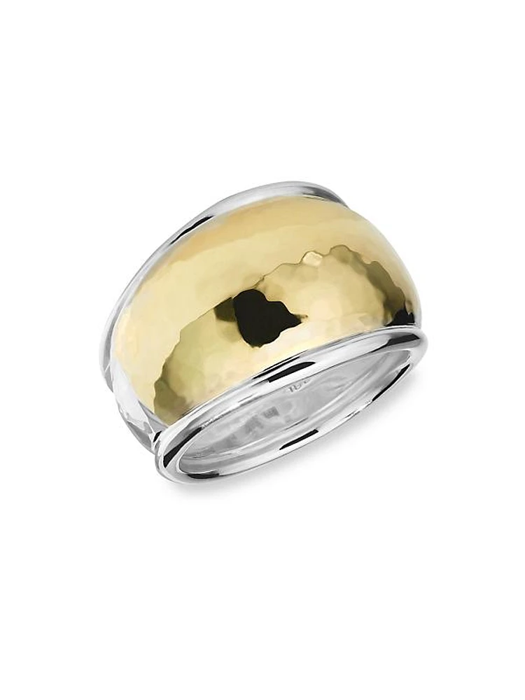 Chimera Sterling Silver & 18K Gold Classico Hammered Dome Ring