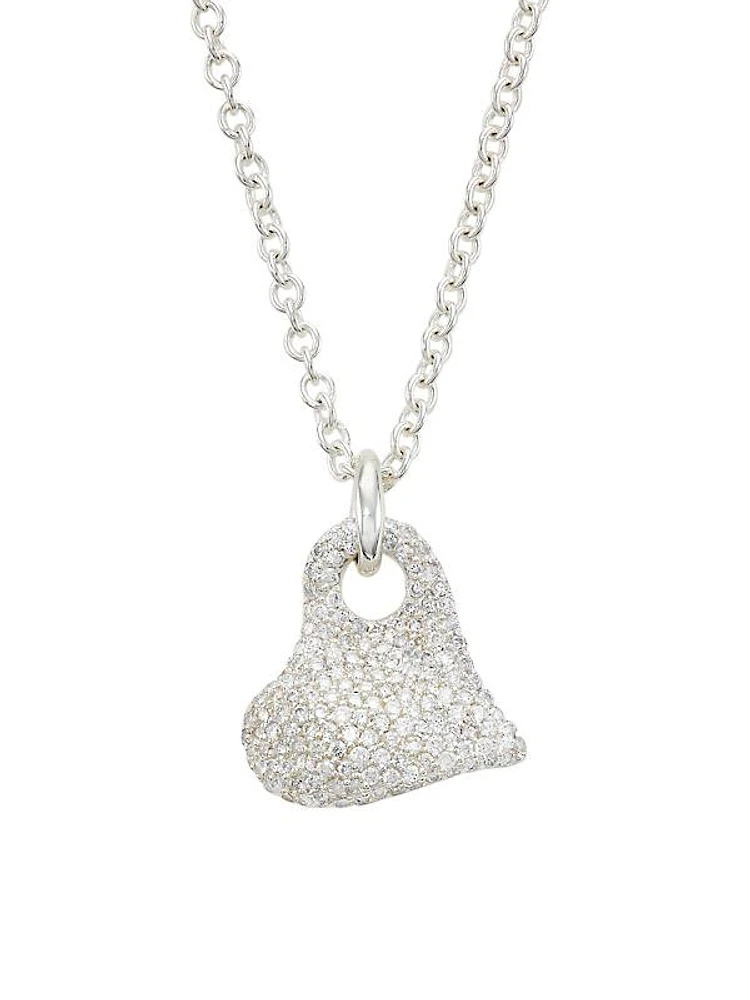 Stardust Sterling Silver & Diamond Heart Pendant Necklace