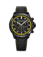 Tango Black Stainless Steel Rubber-Strap Watch