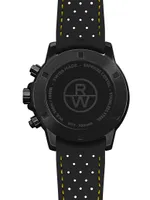 Tango Black Stainless Steel Rubber-Strap Watch