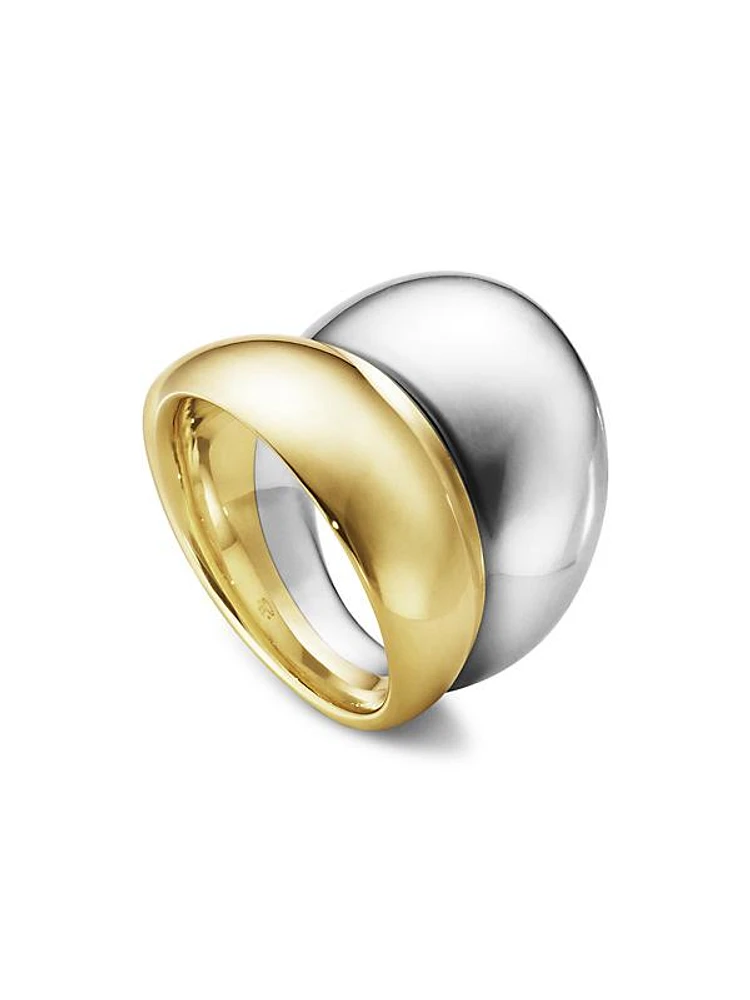 Curve 18K Gold & Sterling Silver Ring