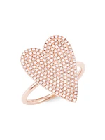 14K Rose Gold & 0.56 TCW Diamond Heart Ring