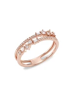 14K Rose Gold & Diamond Double-Band Ring