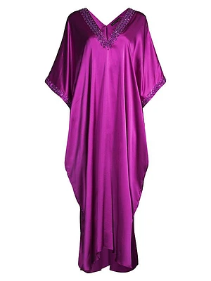 Embroidered Silk Cocoon Caftan
