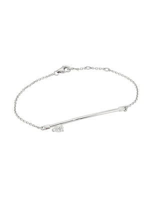 Serti Sur Vide 18K White Gold & Diamond Chain Bracelet