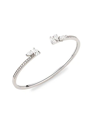 Serti Sur Vide 18K White Gold & Diamond Bangle