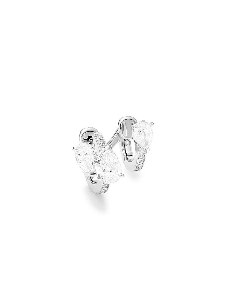 Serti Sur Vide 18K White Gold & 0.70 TCW Diamond Ear Cuff - Left Or Right