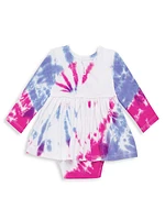 Baby's & Little Girl's Tie-Dye Print Bubble Romper