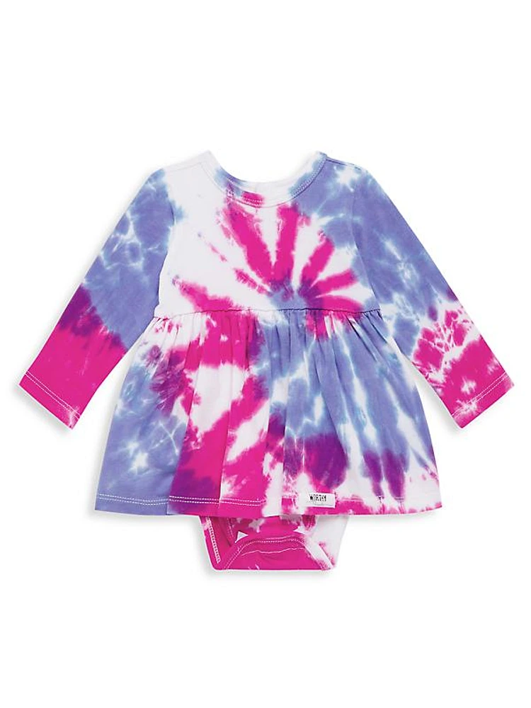 Baby's & Little Girl's Tie-Dye Print Bubble Romper