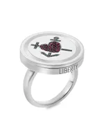 Liberty 18K White Gold, Blue Diamond & Ruby Kastellorizo Ring