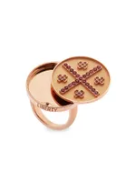 Liberty 18K Rose Gold & Ruby Cross Ring