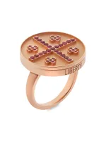 Liberty 18K Rose Gold & Ruby Cross Ring