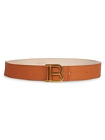 B-Buckle Leather Belt