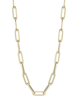 14K Gold Paper Clip Chain Necklace