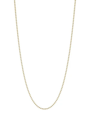 Solid 14K Gold Bead Chain Necklace