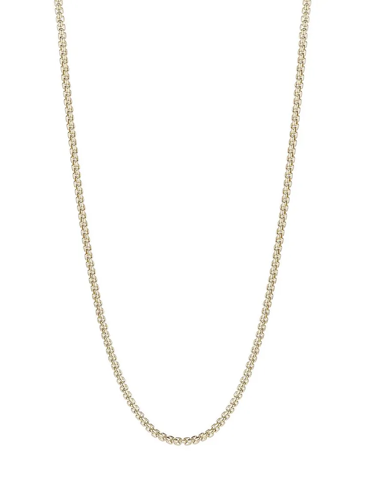 Solid 14K Gold Round Box Chain