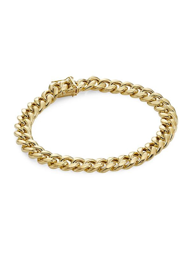 14K Yellow Gold Cuban Chain Bracelet